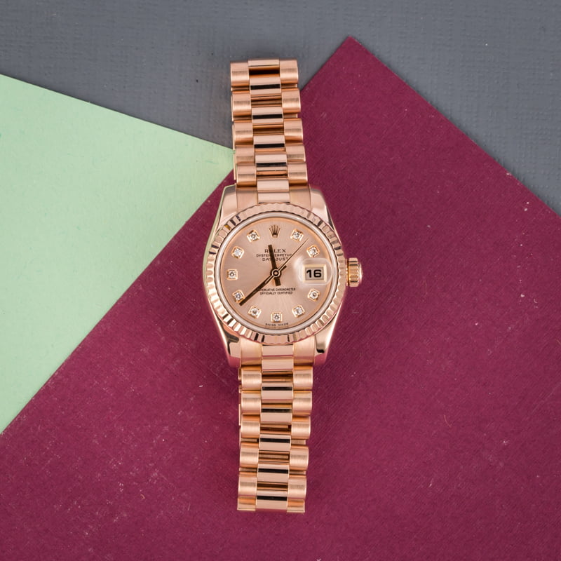 Ladies Rolex Datejust 179175 Everose Gold