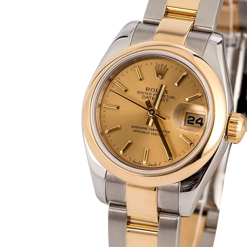 Rolex Lady Datejust 179163 Champagne Index Dial