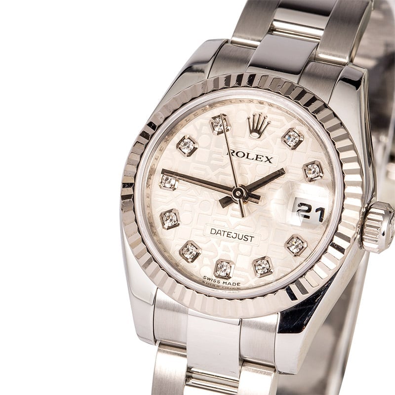 Rolex Ladies Datejust 179174 Silver Jubilee Diamond Dial