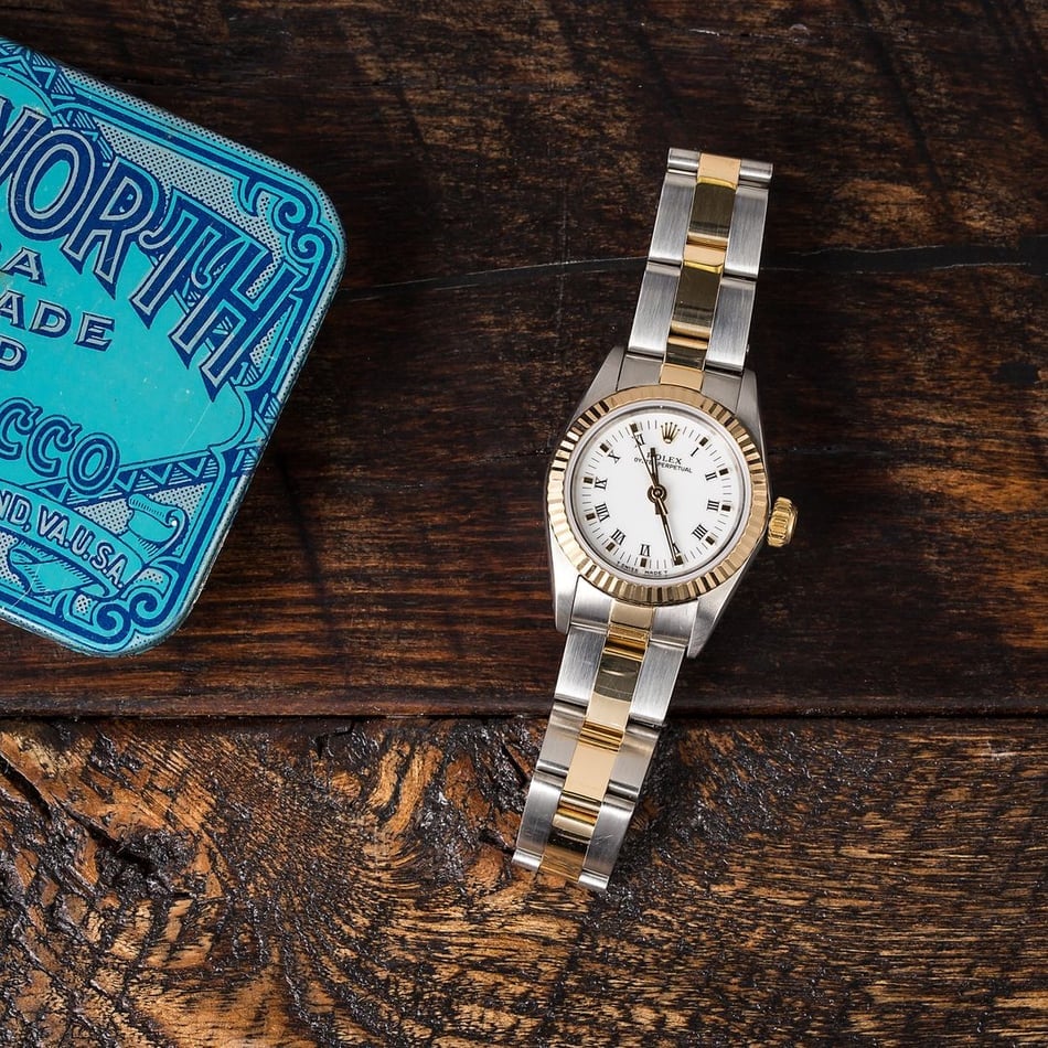 Rolex Oyster Perpetual 67193 White Arabic Dial