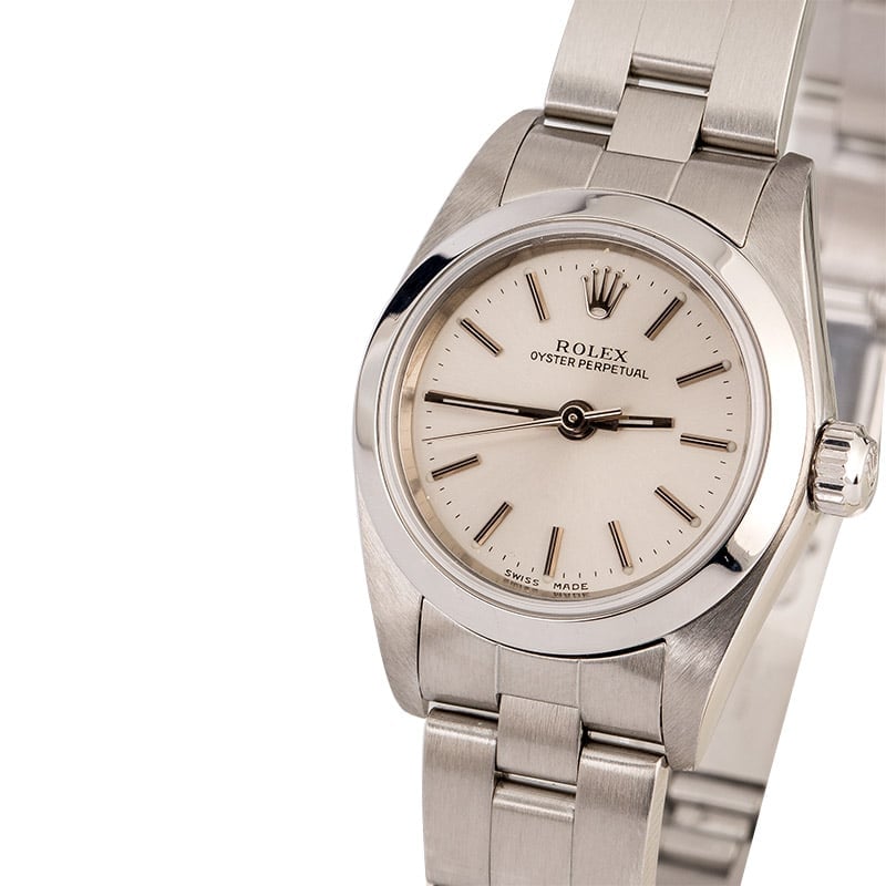 Rolex Lady Oyster Perpetual 76080 Silver Index Dial