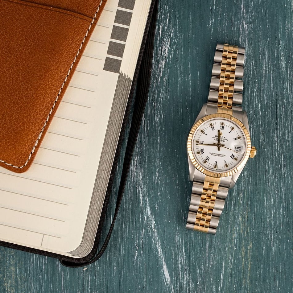 Rolex Mid-Size Datejust 68273 White Roman