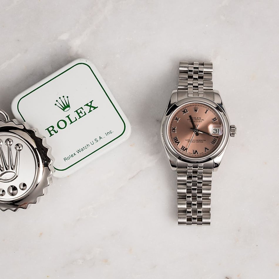 Mid-Size Rolex Datejust 178240 Pink Roman Dial