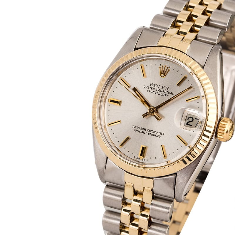 Mid-Size Rolex Datejust 6827 Silver Dial