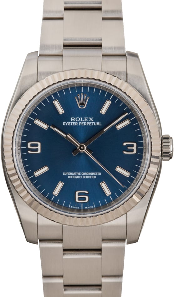 Rolex Oyster Perpetual 116034 Blue Luminescent Dial