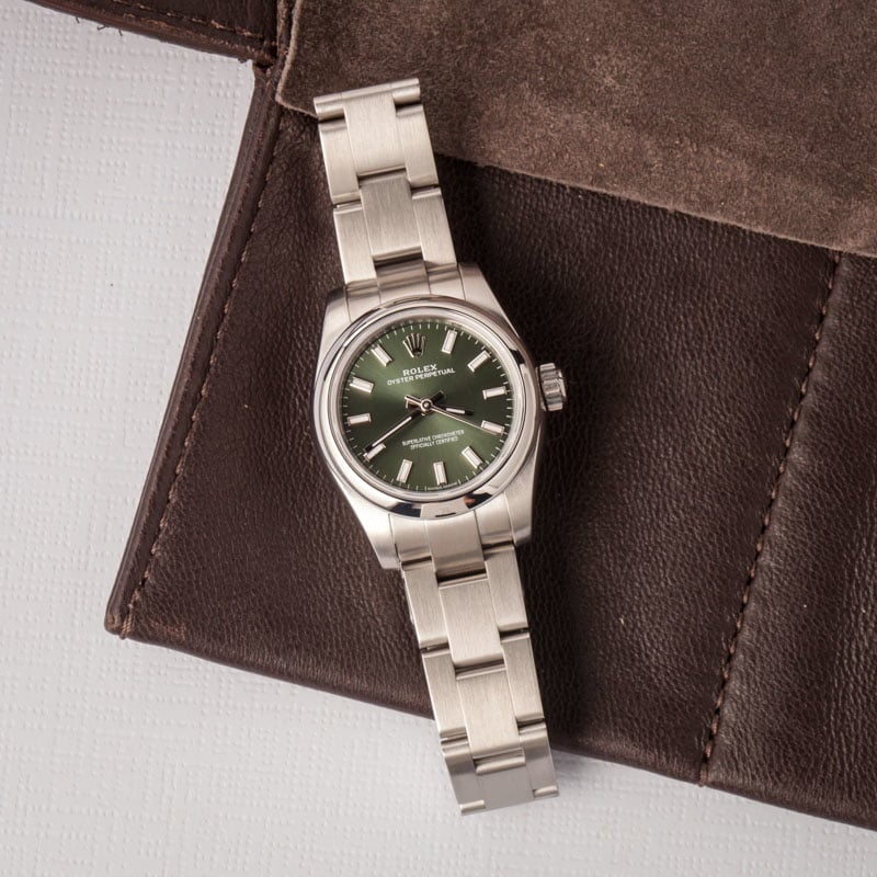 Rolex Oyster Perpetual 176200 Olive Green Dial