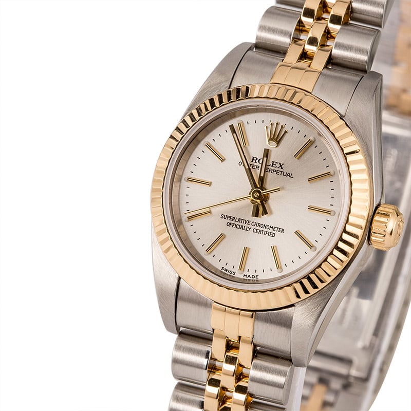 Used Rolex Oyster Perpetual 76193 Stainless Steel and 18k Yellow Gold