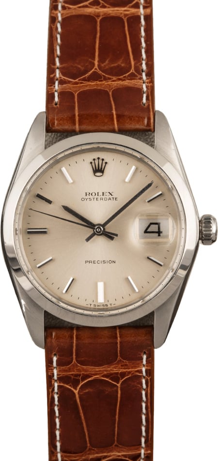 Rolex oysterdate 2024 leather strap