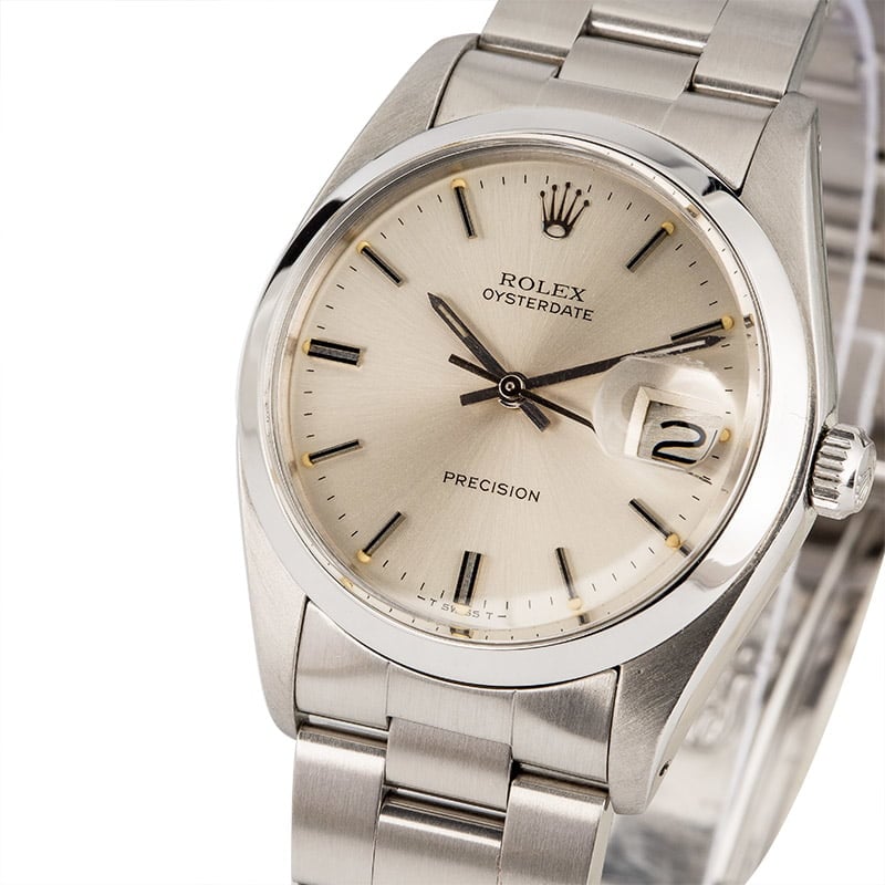 PreOwned Rolex OysterDate 6694 Silver Index Dial