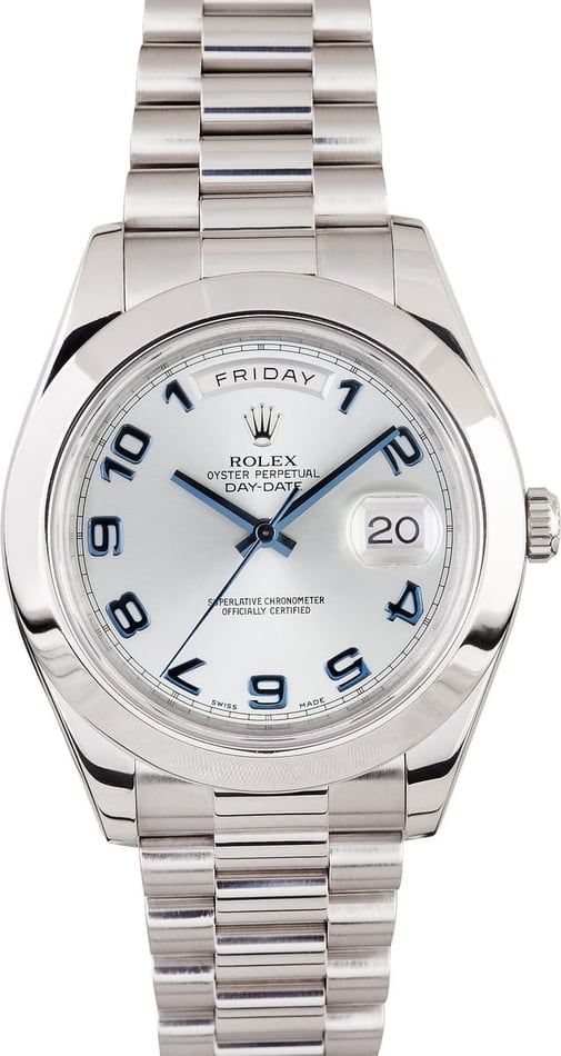 Rolex Platinum President Day Date II 218206 Glacier