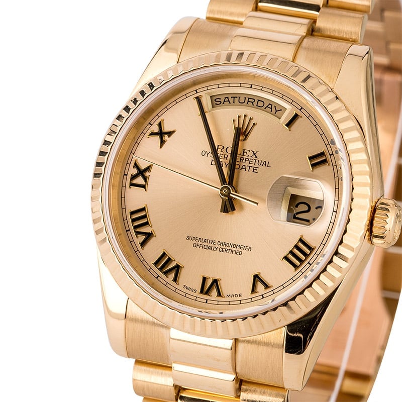 Rolex President 118238 Champagne Roman