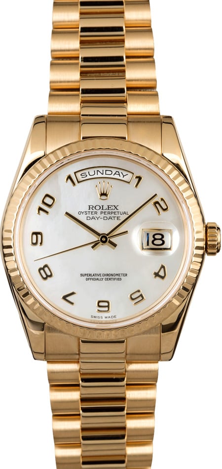 rolex day date mother of pearl dial
