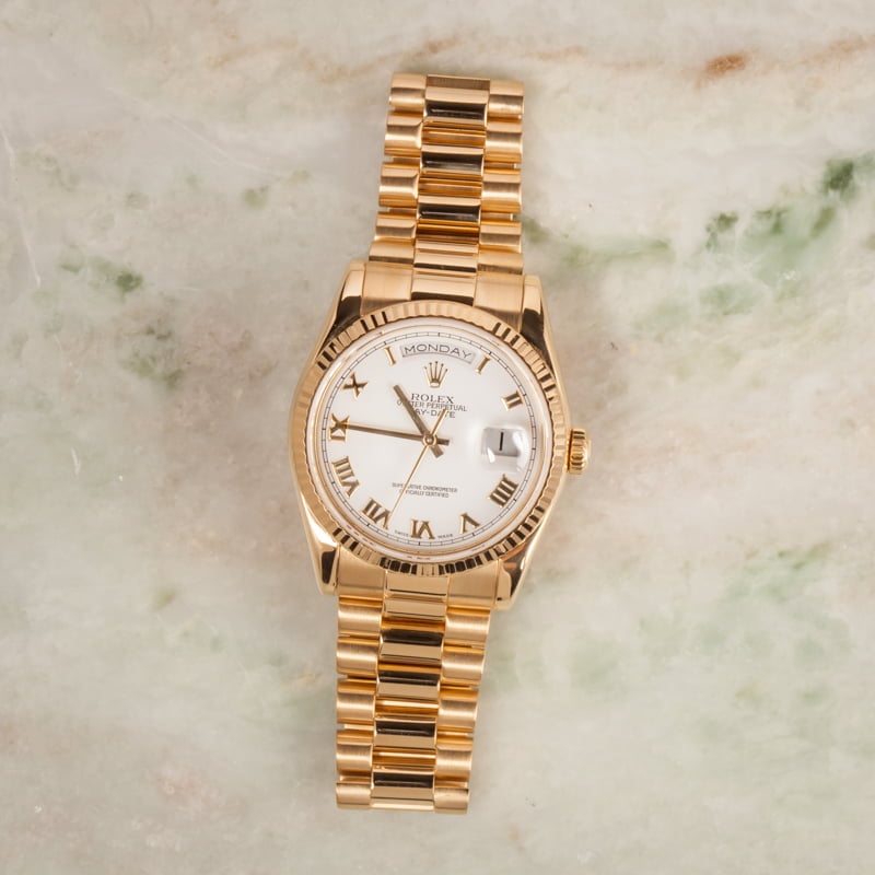 Rolex President White Roman 118238