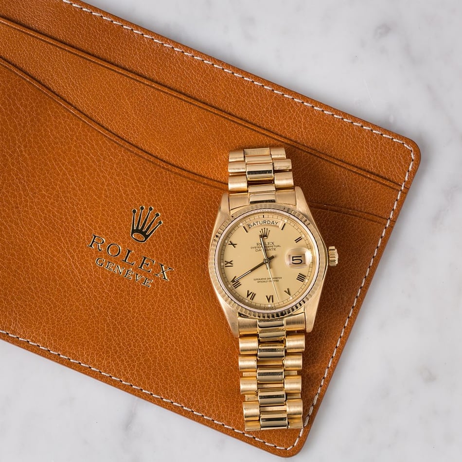 Rolex President 18038 Champagne Roman Dial