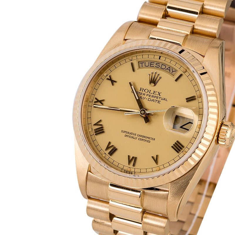 Rolex President 18038 Champagne Roman