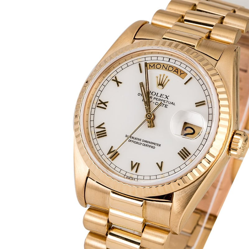 Men's Rolex President 18038 White Dial