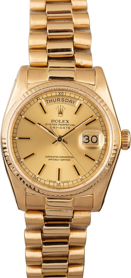 Rolex President 18k Gold Ref 18038 At Bob's Watches