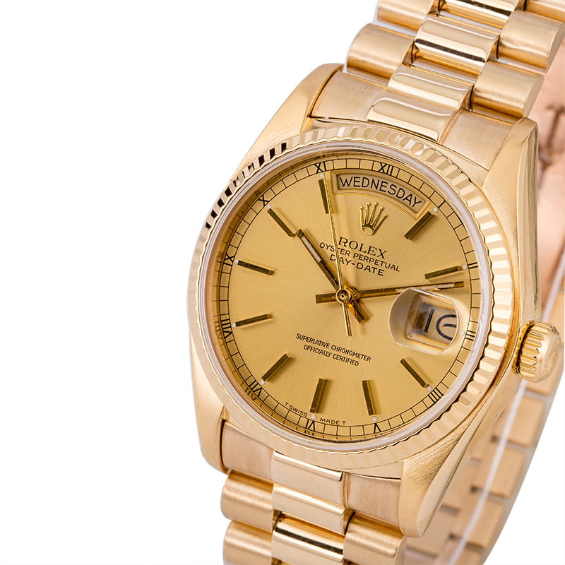 Pre Owned Rolex President 18038 Champagne