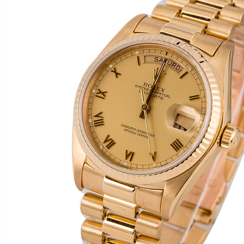 Used Rolex President 18038 Champagne Roman Dial T