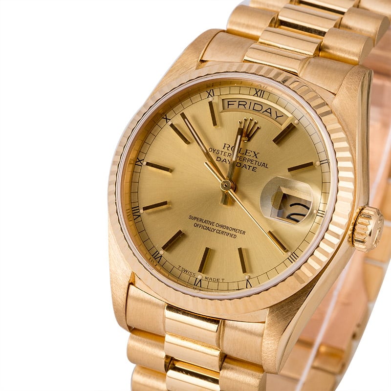 Pre-Owned Rolex Day-Date 18038 President 18K Gold