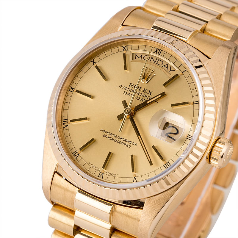 Pre Owned Rolex President 18038 Champagne Index