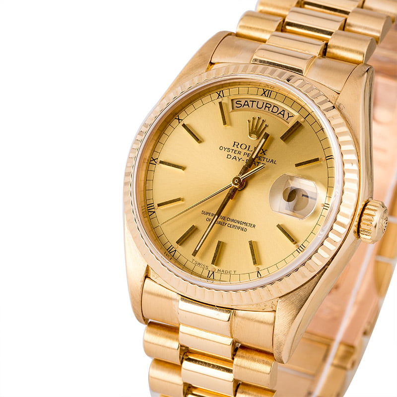 Pre-Owned Rolex 18038 President Champagne Dial