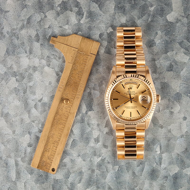 Rolex President 18238 Fluted Bezel 18k