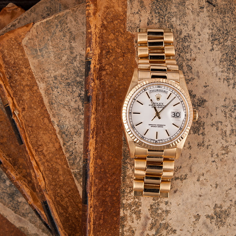 Used Rolex President 18238 White Dial