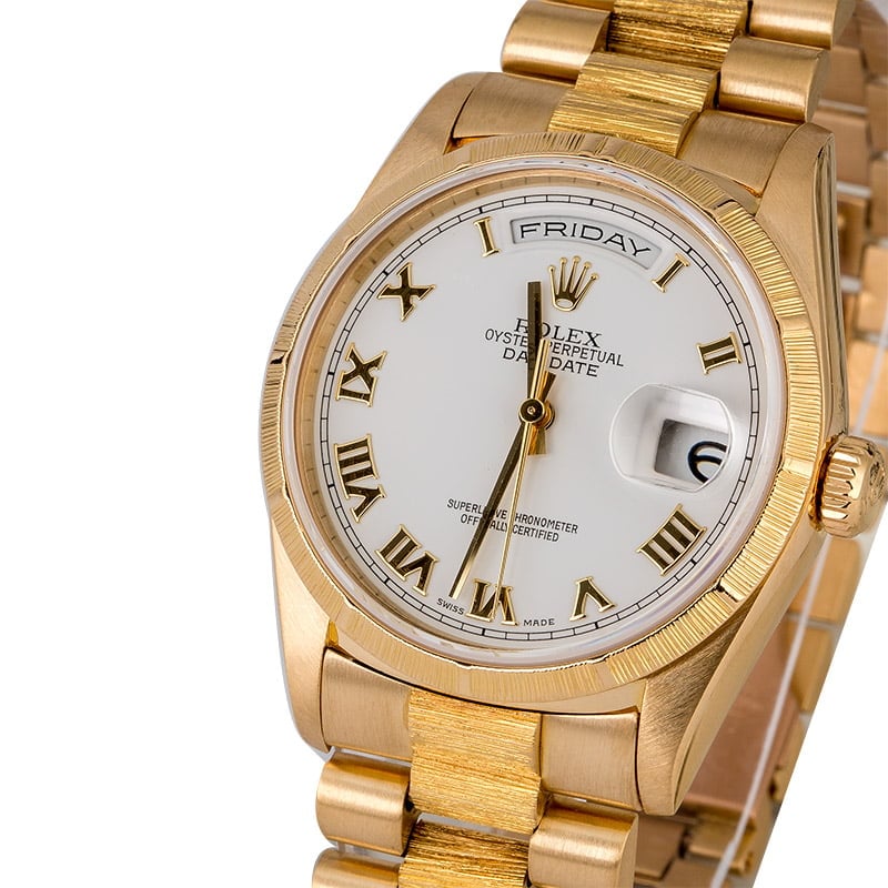 Men's Rolex President 18248 White Roman