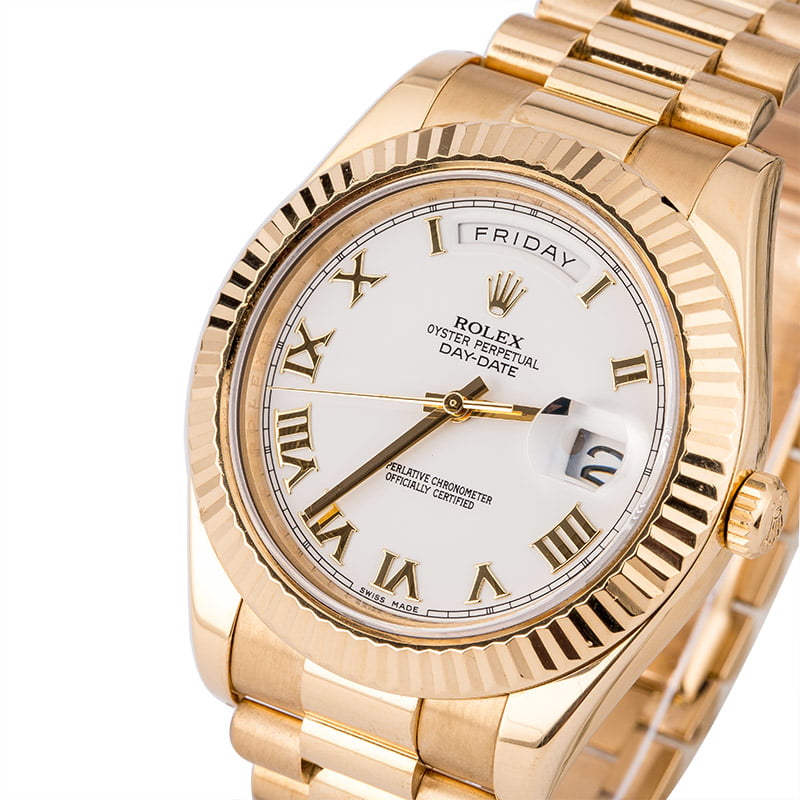 Rolex Day-Date 218238 White Roman 41MM President