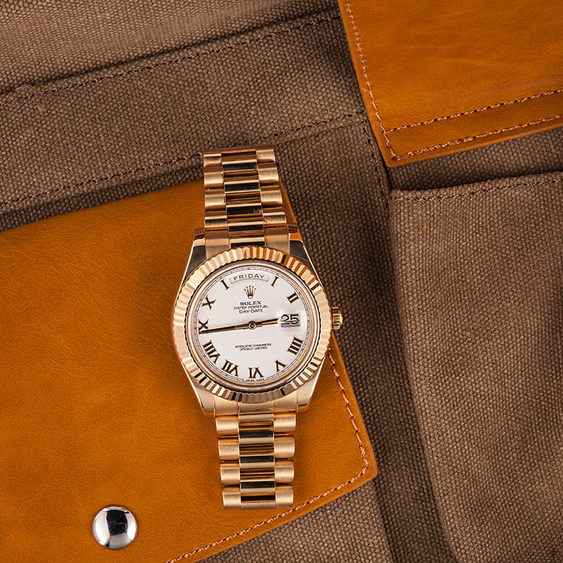 Rolex Day-Date 218238 White Roman 41MM President