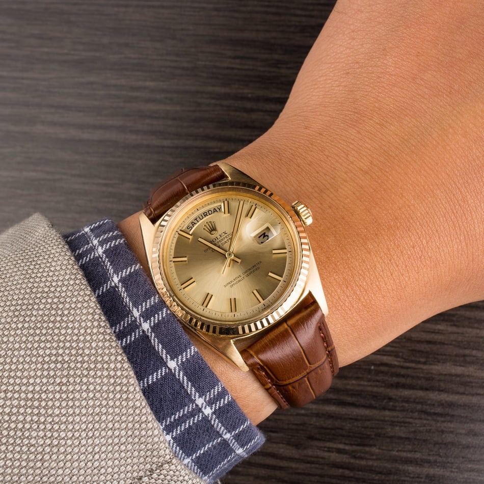 Pre-Owned Rolex Day Date 1803 Crocodile Strap