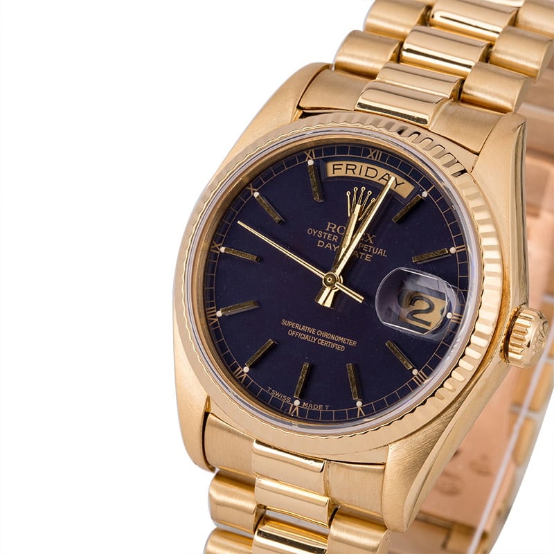 Pre-Owned Rolex President 18038 Blue Dial T