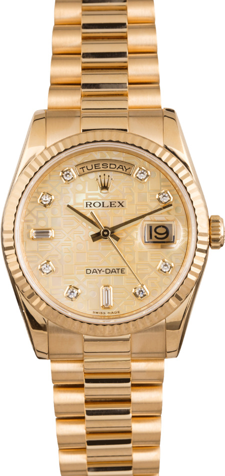 Rolex presidential outlet diamond