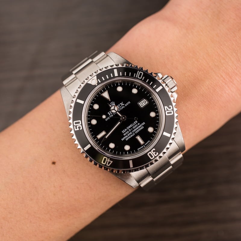 Pre Owned Rolex Sea-Dweller 16600 Black Dial