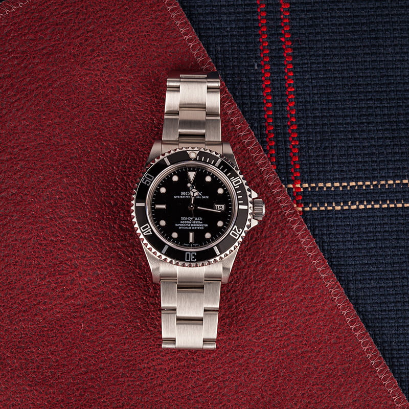 Pre-Owned Rolex Sea-Dweller 16600 Black Dial Steel Watch