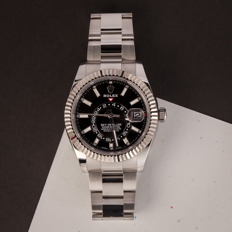 Pre Owned Rolex Sky-Dweller 326934 Black Luminous Dial