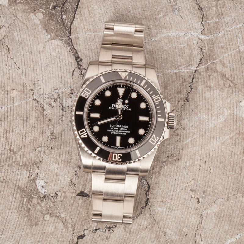 Pre Owned Rolex Submariner 114060 No Date Ceramic Bezel