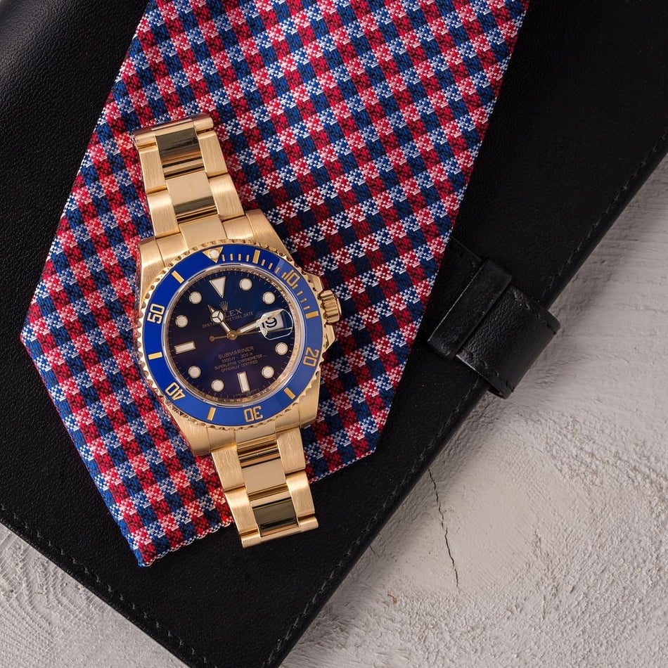 Rolex 18K Gold Submariner 116618 Blue Dial