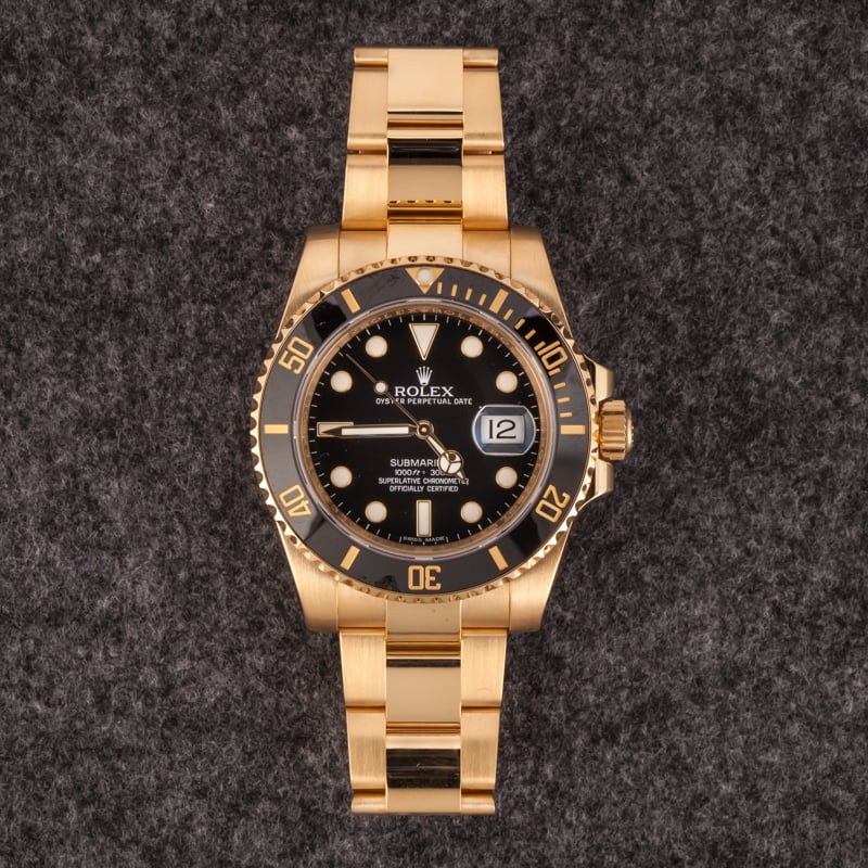 18K Rolex Submariner Mens 116618