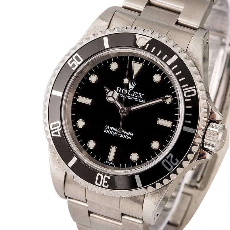 PreOwned Rolex Submariner 14060 Black Timing Bezel