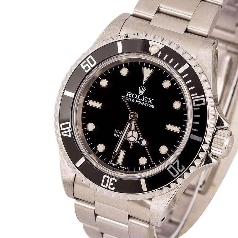 Pre Owned Rolex Submariner 14060M Black Steel Bezel