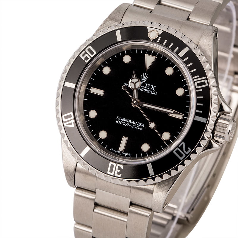 Pre Owned Steel Rolex Submariner 14060M Black Dial