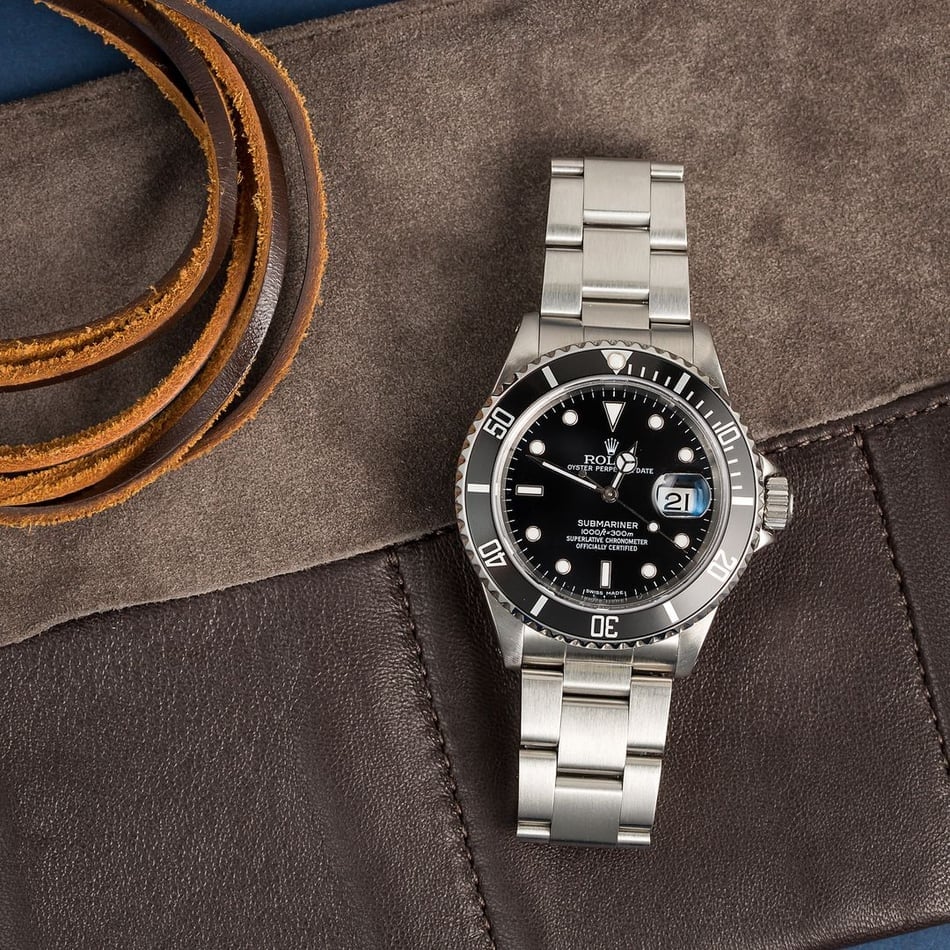 Black Rolex Submariner 16610 Steel Oyster TT