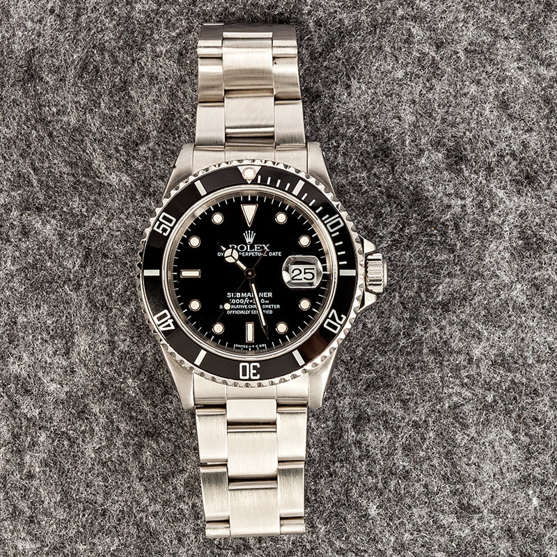 Authentic Black Rolex Submariner 16610