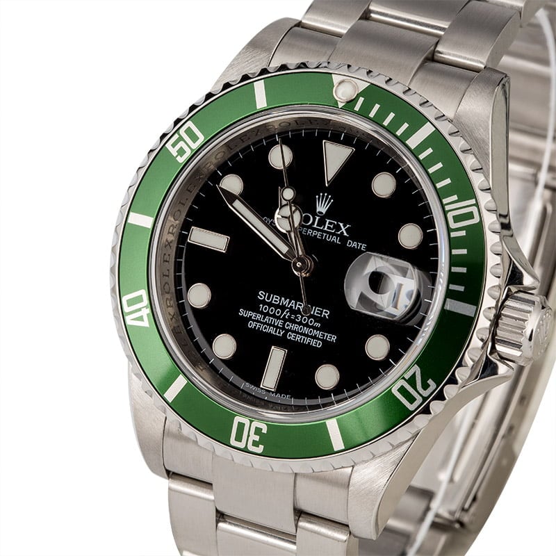 Rolex Submariner 16610V Serial Engraved 'Kermit'