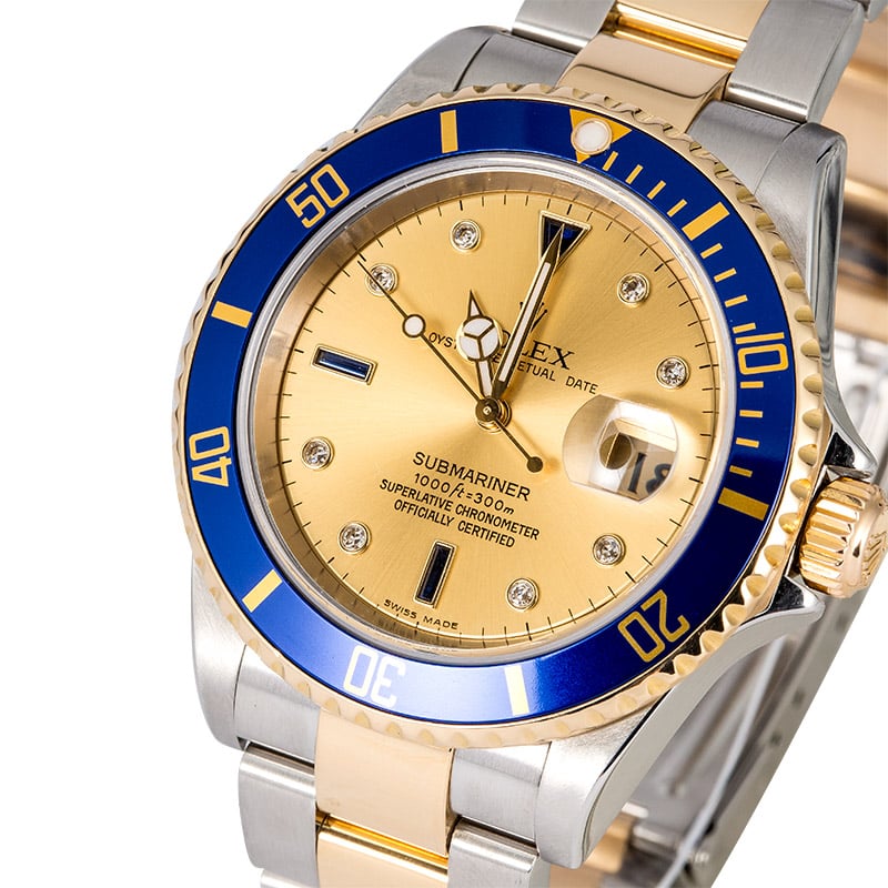 Rolex Submariner 16613 Two-Tone Serti