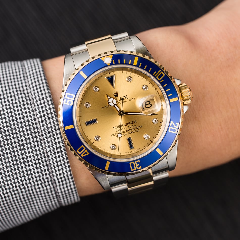 Rolex Submariner 16613 Two-Tone Serti