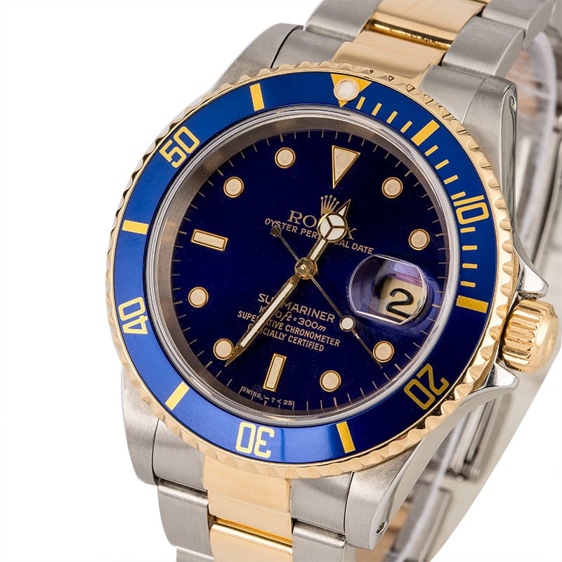 Pre-Owned Rolex Submariner 16613 Faded Blue Dial