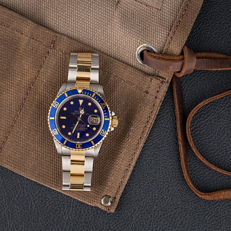 Pre-Owned Rolex Submariner 16613 Faded Blue Dial